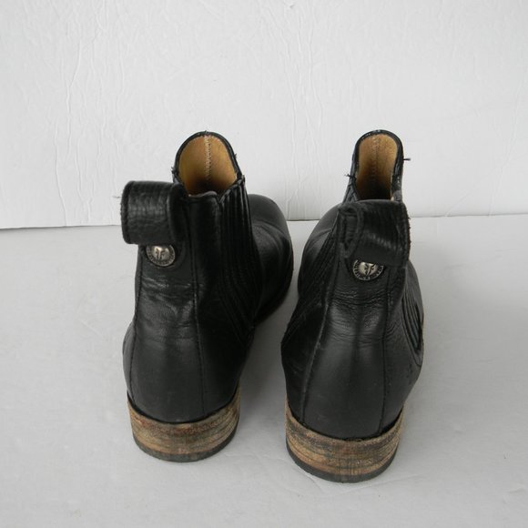 Frye WM'S PIPPA Chelsea Black Leather Booties ANKLE Boots Cowboy Western 6B - Picture 3 of 8
